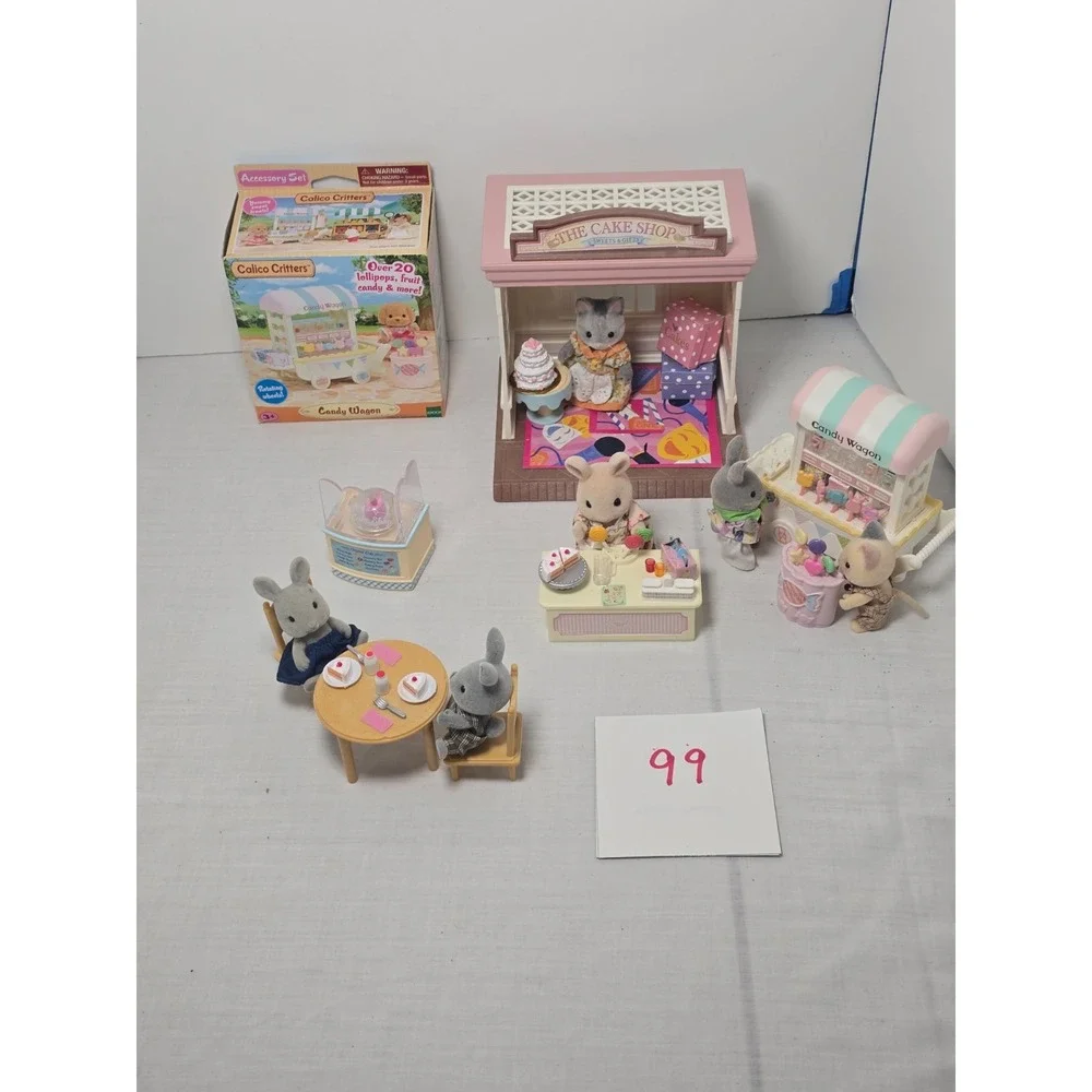 Calico Critters Sylvanian Family Village Cake Shop Epoch Rabbits Accessorized